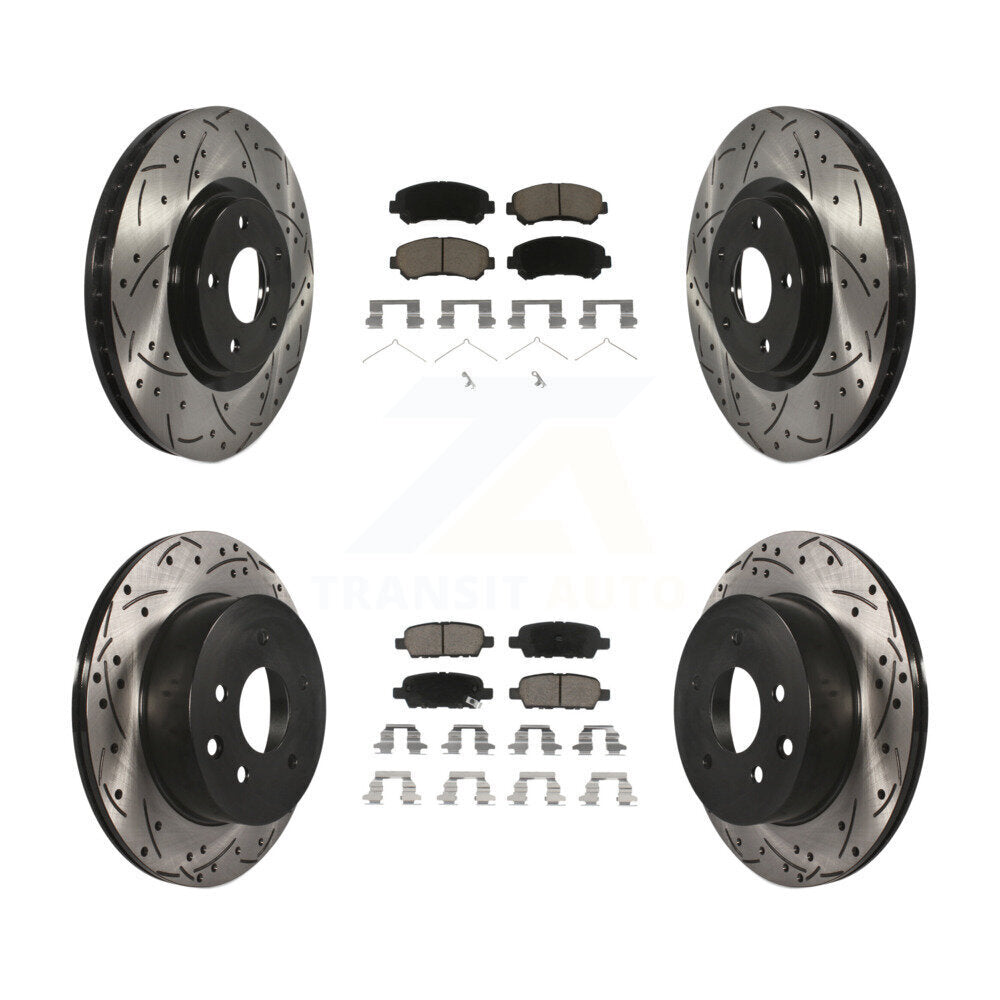 Kit de plaquettes en céramique pour Rotor de frein, fente de perçage avant et arrière, pour Nissan Juke Nismo R 14-17