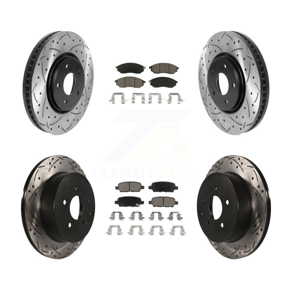 Kit de plaquettes de frein en céramique, Rotors de frein à fente avant et arrière percés pour INFINITI FX35 FX37 FX4