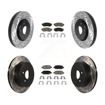 Kit de plaquettes de frein en céramique, Rotors de frein à fente avant et arrière percés pour INFINITI FX35 FX37 FX4