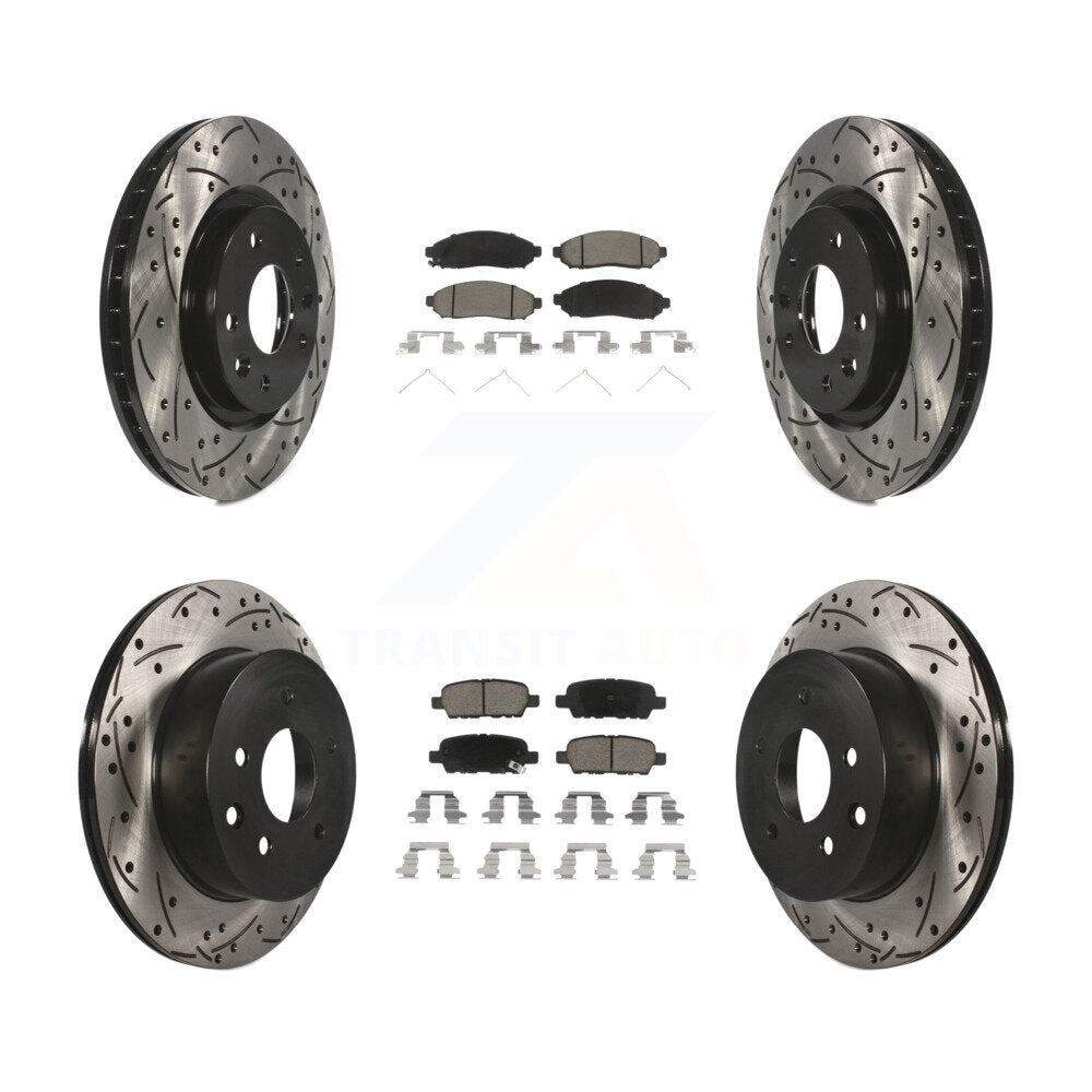 Kit de plaquettes en céramique pour rotors de frein à disque à fente avant et arrière, pour Nissan LEA