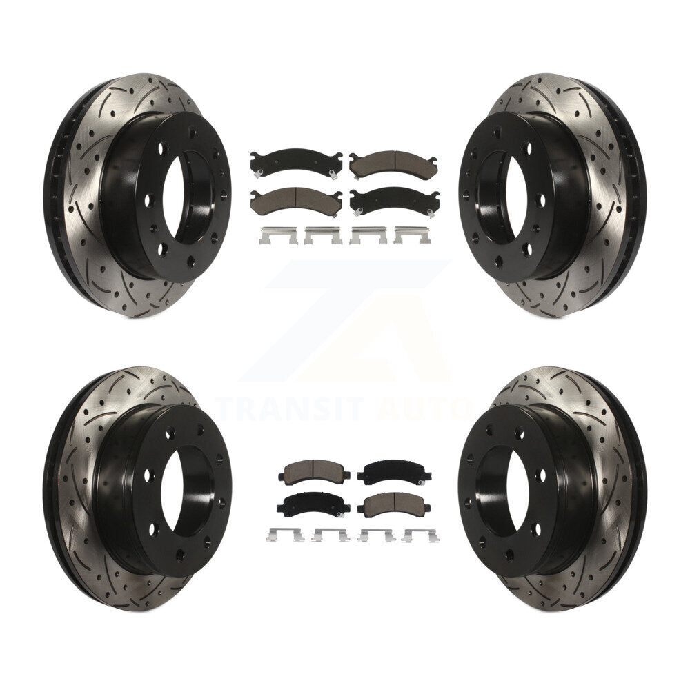 Kit de plaquettes en céramique pour Rotor de frein, fente de perçage avant et arrière, pour Chevrolet Express 2500 GM