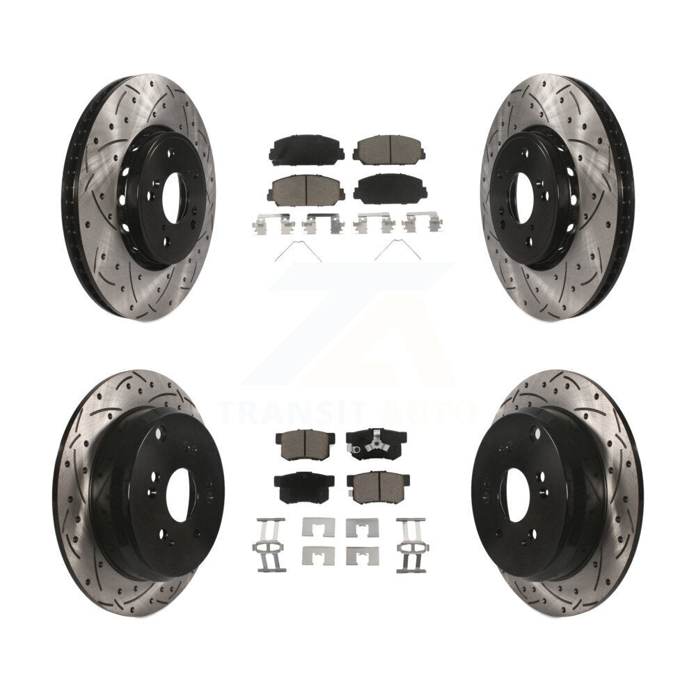 Kit de plaquettes en céramique pour Rotor de frein à disque, fente avant et arrière percée, pour Acura RD 2013 – 2018