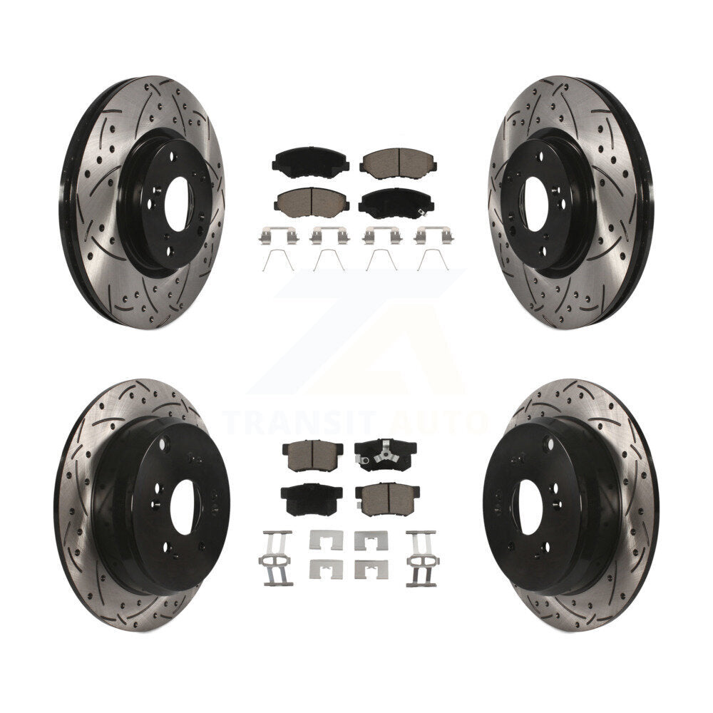 Kit de plaquettes en céramique pour Rotors de frein à disque, fente de perçage avant et arrière, pour Honda CR-2005 – 2006