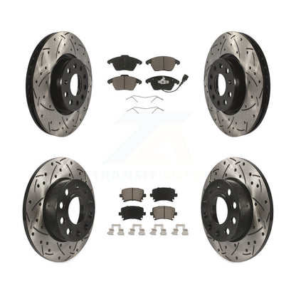 Kit de plaquettes de frein en céramique, fente de perçage avant et arrière, Rotors, pour Volkswagen Rabbit Audi A