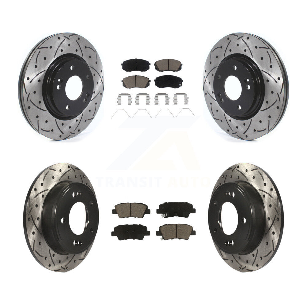 Kit de plaquettes en céramique pour Rotors de frein à disque, fente de perçage avant et arrière, pour Kia Forte5 2021 1.6