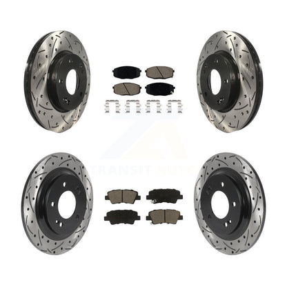 Kit de plaquettes en céramique pour Rotor de frein, fente de perçage avant et arrière, pour Kia Forte5 Hyundai Elantr