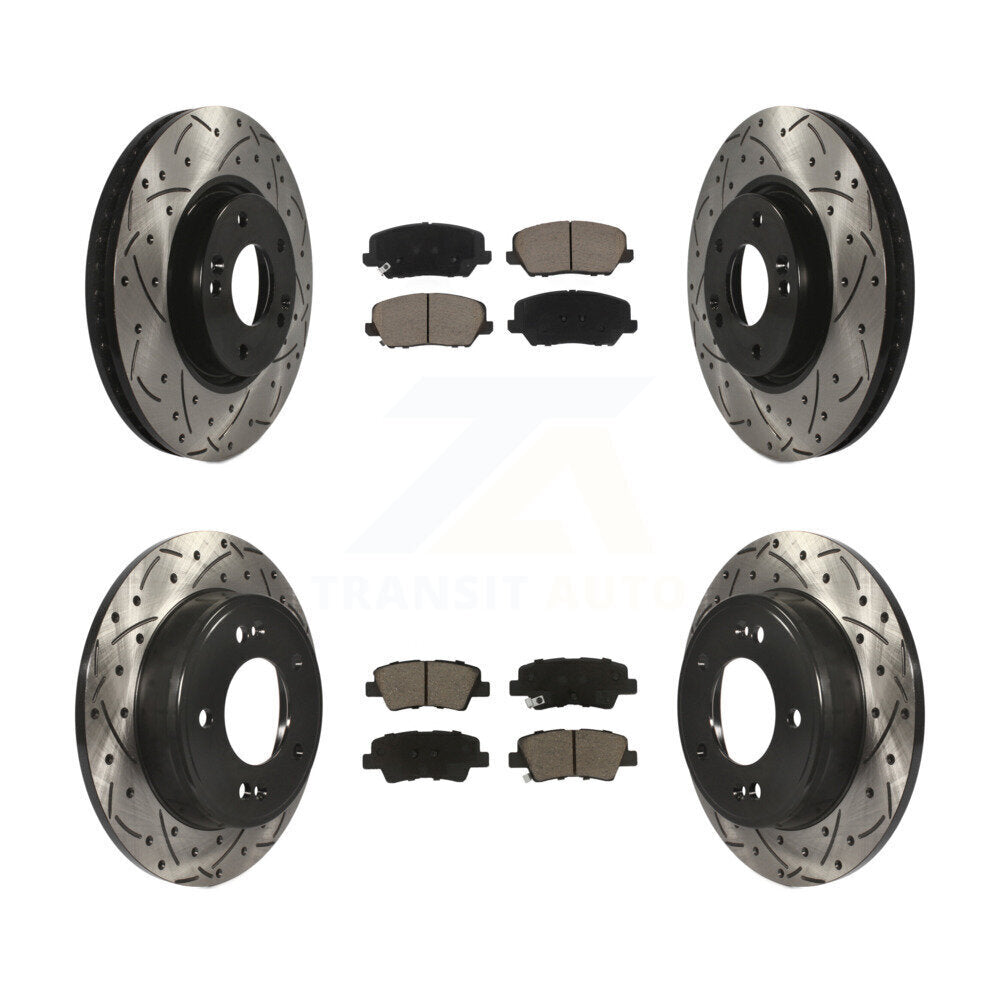 Kit de plaquettes en céramique pour Rotor de frein à disque, fente de perçage pour manteau avant et arrière, pour Hyundai Veloste
