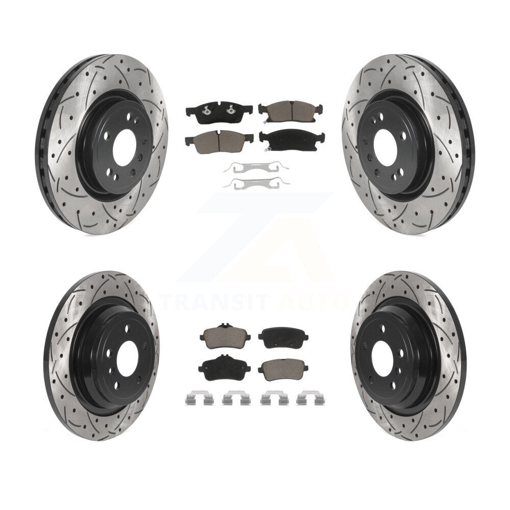 Kit de plaquettes en céramique pour Rotor de frein, fente de perçage avant et arrière, pour Mercedes-Benz ML350 GLE35