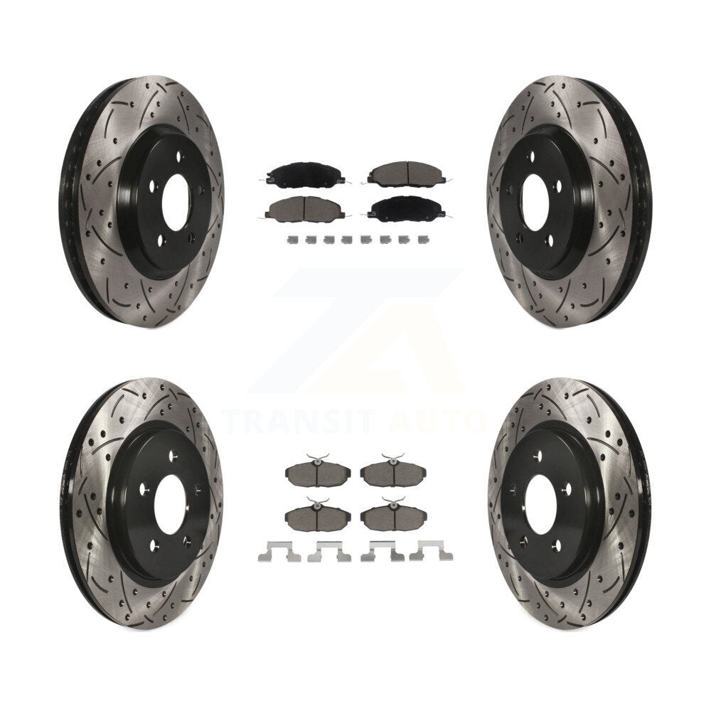Kit de plaquettes en céramique pour Rotor de frein à disque, fente avant et arrière, pour Ford Mustang