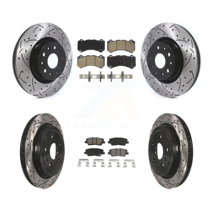 Kit de plaquettes en céramique pour Rotor de frein à disque, fente percée, revêtement avant et arrière, pour Cadillac CT