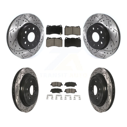 Kit de plaquettes en céramique pour Rotor de frein à disque, fente percée, revêtement avant et arrière, pour Cadillac CT