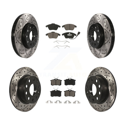 Kit de plaquettes de frein en céramique, Rotors de frein à fente avant et arrière percés pour Volkswagen Jetta Beetl