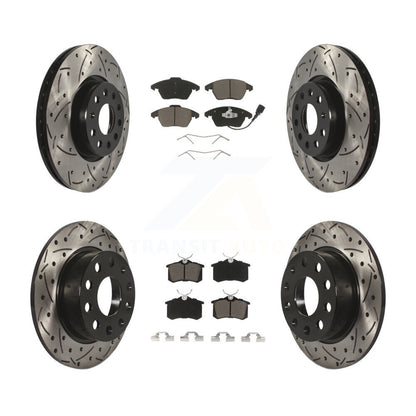 Kit de plaquettes de frein en céramique, Rotors de frein à fente avant et arrière percés pour Volkswagen Jetta Beetl