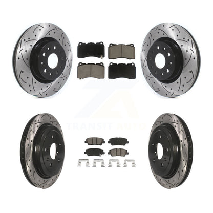 Kit de plaquettes en céramique pour Rotor de frein à disque, fente percée, revêtement avant et arrière, pour Cadillac CT