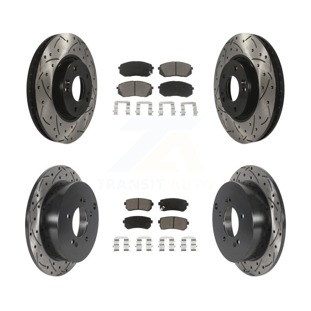 Kit de plaquettes de frein en céramique, Rotors de frein à disque à fente avant et arrière pour Hyundai Tucson Ki