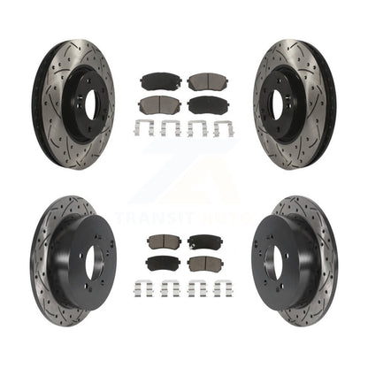 Kit de plaquettes de frein en céramique, Rotors de frein à disque à fente avant et arrière pour Hyundai Tucson Ki