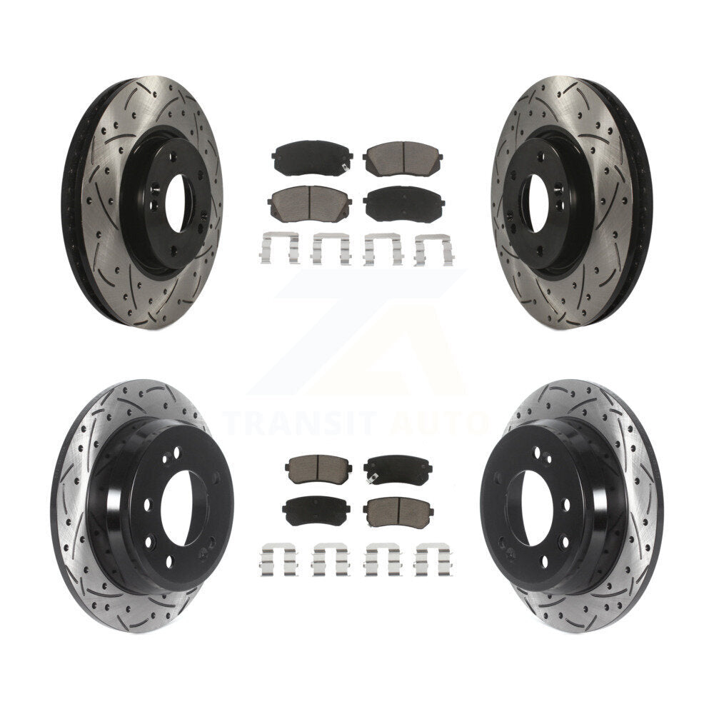 Kit de plaquettes de frein en céramique, Rotors de frein à disque à fente avant et arrière pour Hyundai Tucson Ki