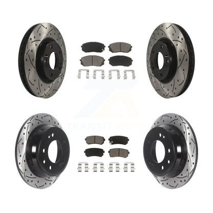 Kit de plaquettes de frein en céramique, Rotors de frein à disque à fente avant et arrière pour Hyundai Tucson Ki