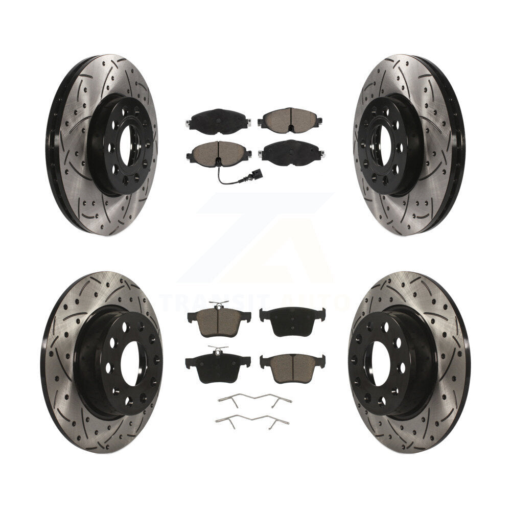 Kit de plaquettes de frein en céramique, Rotors de frein à fente avant et arrière, pour Volkswagen Taos Audi A