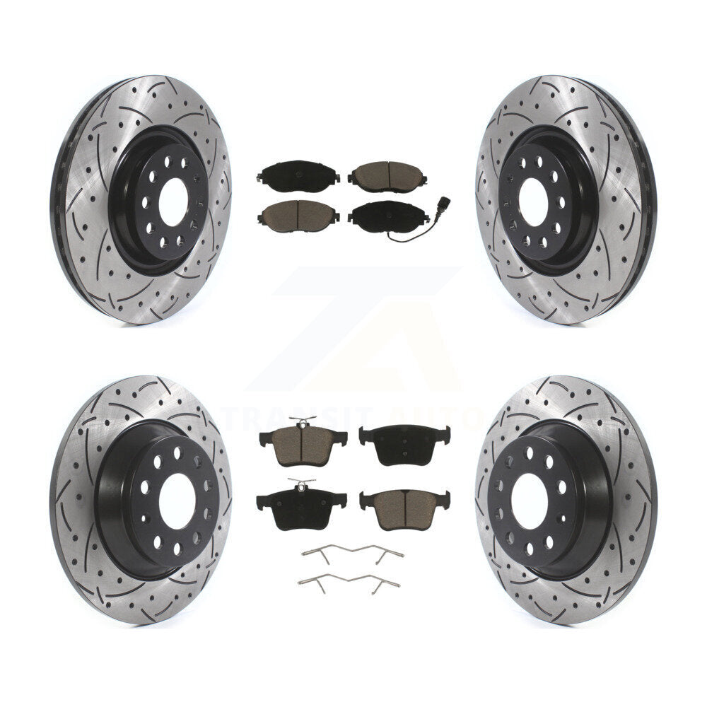 Kit de plaquettes de frein en céramique, Rotors de frein à fente avant et arrière, pour Volkswagen Tiguan Jett