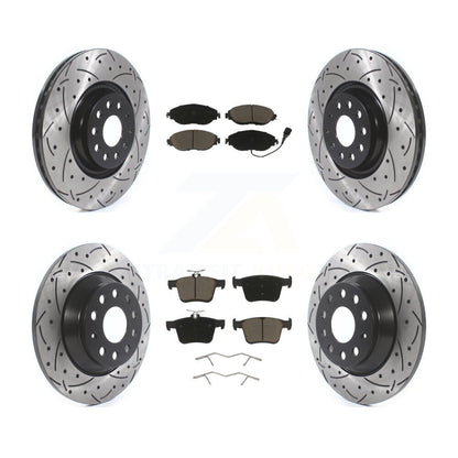Kit de plaquettes de frein en céramique, Rotors de frein à fente avant et arrière, pour Volkswagen Tiguan Jett