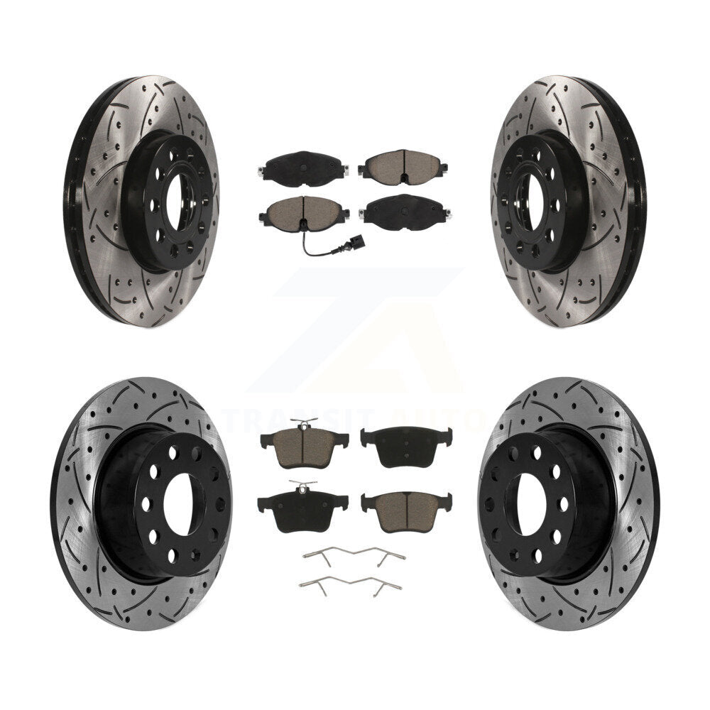 Kit de plaquettes en céramique pour Rotor de frein à disque, fente de perçage avant et arrière, pour Volkswagen Jetta Tao