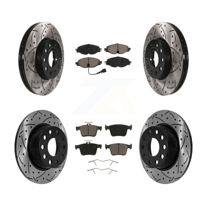 Kit de plaquettes en céramique pour Rotor de frein à disque, fente de perçage avant et arrière, pour Volkswagen Jetta Tao