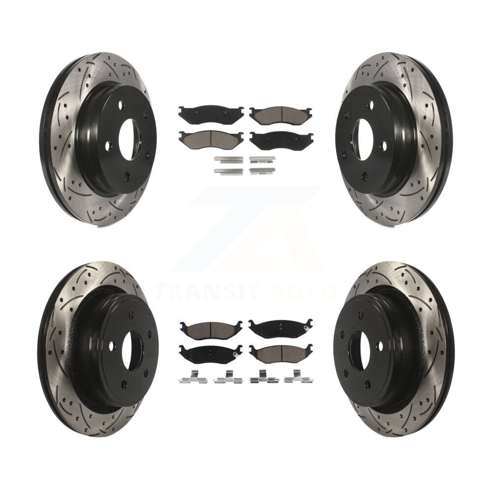 Kit de plaquettes en céramique pour Rotor de frein à disque, fente de perçage avant et arrière, pour Dodge Ram 150
