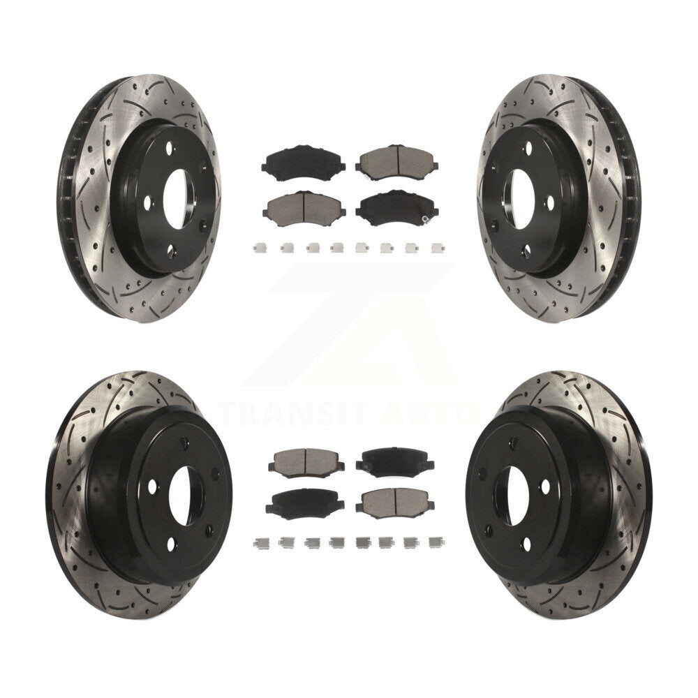 Kit de plaquettes en céramique pour Rotor de frein à disque, fente de perçage pour manteau avant et arrière, pour Jeep Wrangler J