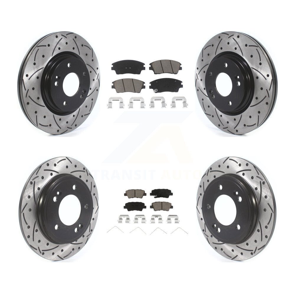 Kit de plaquettes en céramique pour Rotor de frein, fente de perçage avant et arrière, pour Hyundai Elantra 1.6 17-20