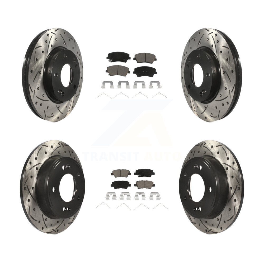 Kit de plaquettes en céramique pour Rotor de frein, fente de perçage avant et arrière, pour Hyundai Elantra 2.0 17-20