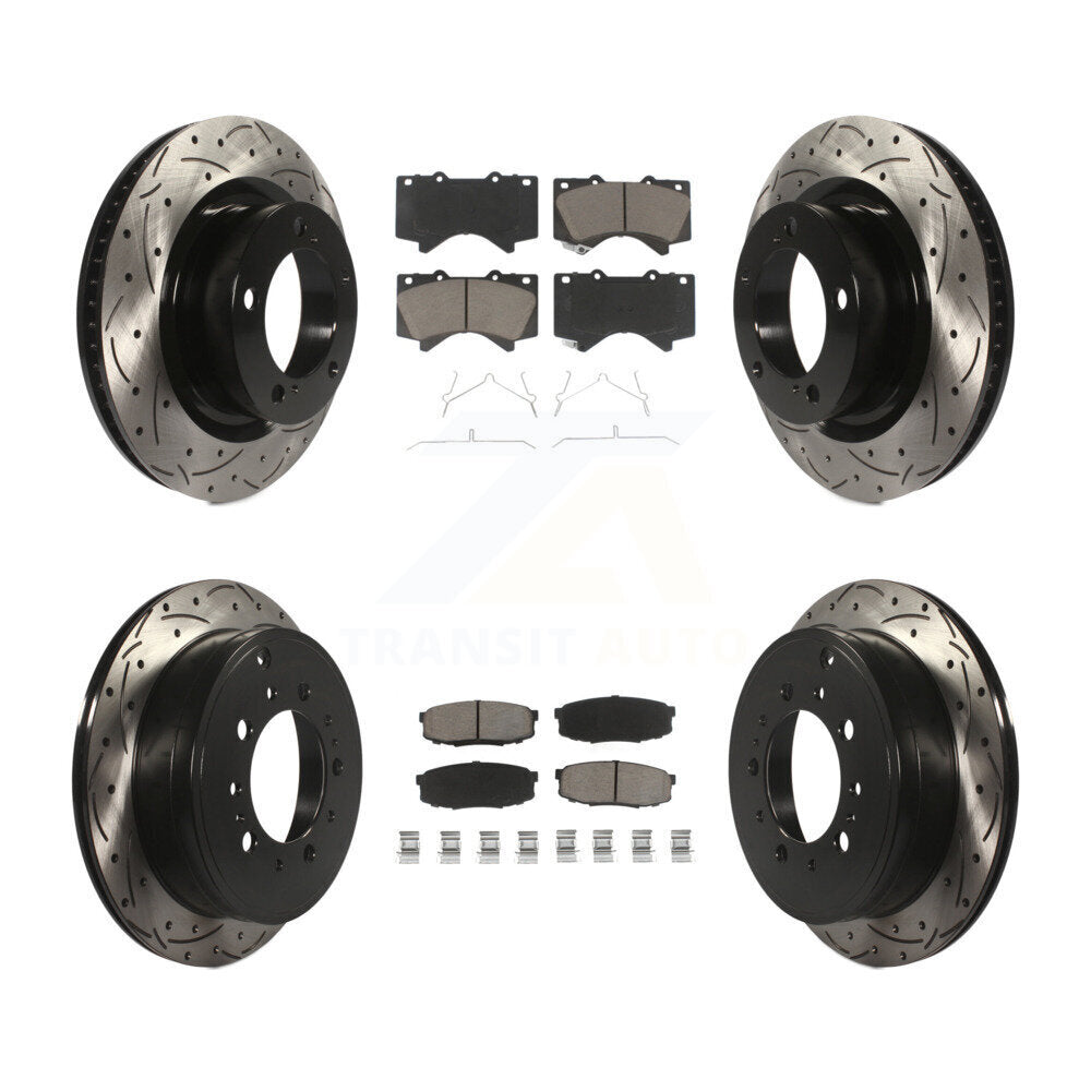 Kit de plaquettes en céramique pour Rotor de frein, fente de perçage avant et arrière, pour Toyota Tundra Sequoia Lan