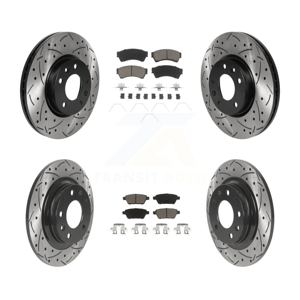 Kit de plaquettes de frein en céramique, Rotors de frein à fente avant et arrière, pour Ford Fusion Mazda 6 MK