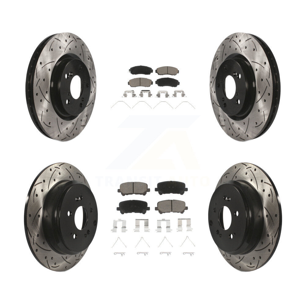 Kit de plaquettes de frein en céramique, rotors de frein à fente avant et arrière percés pour Honda Odysse 2011 – 2014