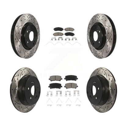 Kit de plaquettes de frein en céramique, rotors de frein à fente avant et arrière percés pour Honda Odysse 2011 – 2014