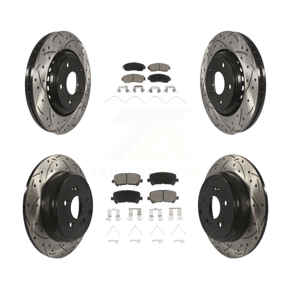 Kit de plaquettes de frein en céramique, rotors de frein à fente avant et arrière percés pour Honda Odysse 2015 – 2017