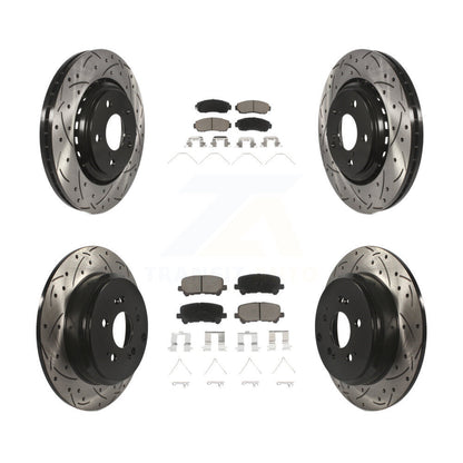 Kit de plaquettes de frein en céramique, rotors de frein à fente avant et arrière percés pour Honda Odysse 2015 – 2017