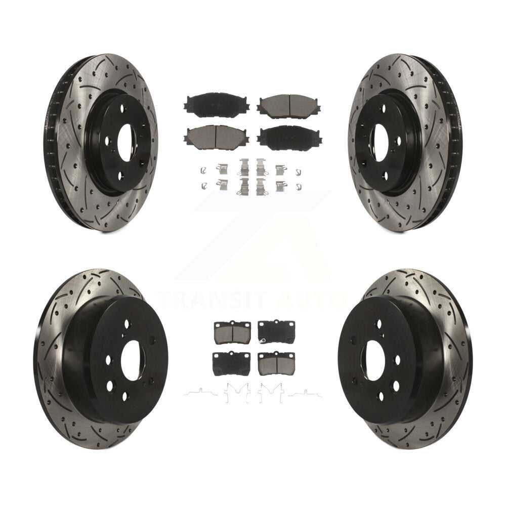 Kit de plaquettes en céramique pour rotors de frein à disque à fente percée avant et arrière pour Lexus IS25