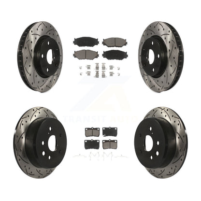 Kit de plaquettes en céramique pour rotors de frein à disque à fente percée avant et arrière pour Lexus IS25