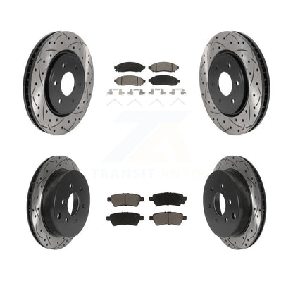 Kit de plaquettes de frein en céramique, rotors de frein à fente avant et arrière percés pour Nissan Xterr 2006 – 2007