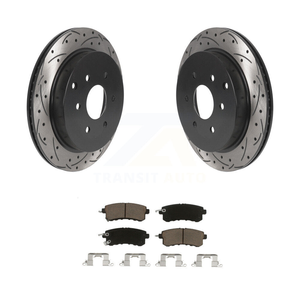 Kit de plaquettes en céramique pour Rotor de frein, fente de perçage arrière, pour INFINITI QX80 Nissan Armada QX5