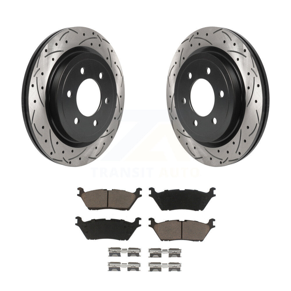 Kit de plaquettes de frein en céramique, Rotors de frein à fente arrière percés pour Ford F-150 Expedition Lincol