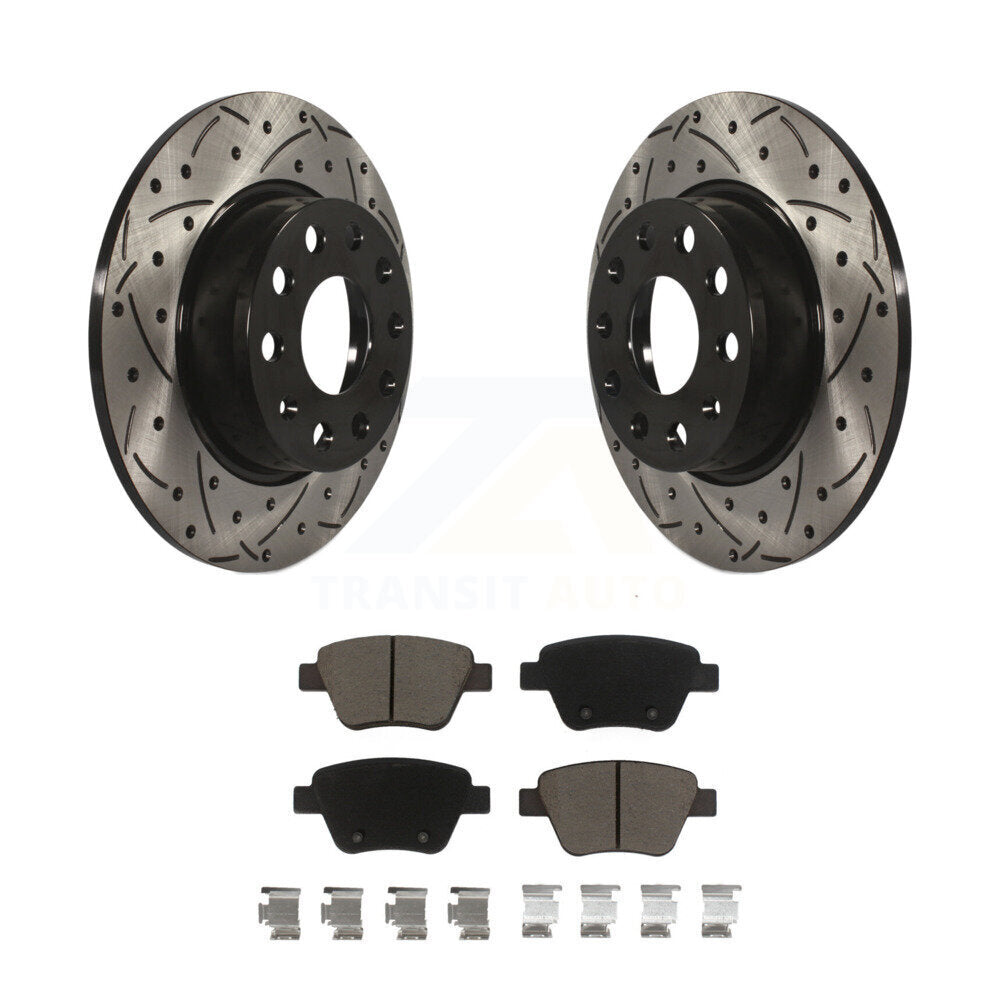 Kit de plaquettes en céramique pour Rotor de frein, fente de perçage arrière, pour Volkswagen Jetta Golf Beetle GT