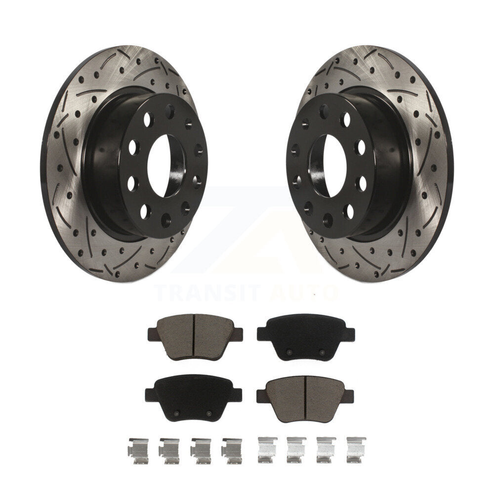 Kit de plaquettes en céramique pour Rotor de frein, fente de perçage arrière, pour Volkswagen Jetta Eos Audi A3 GT