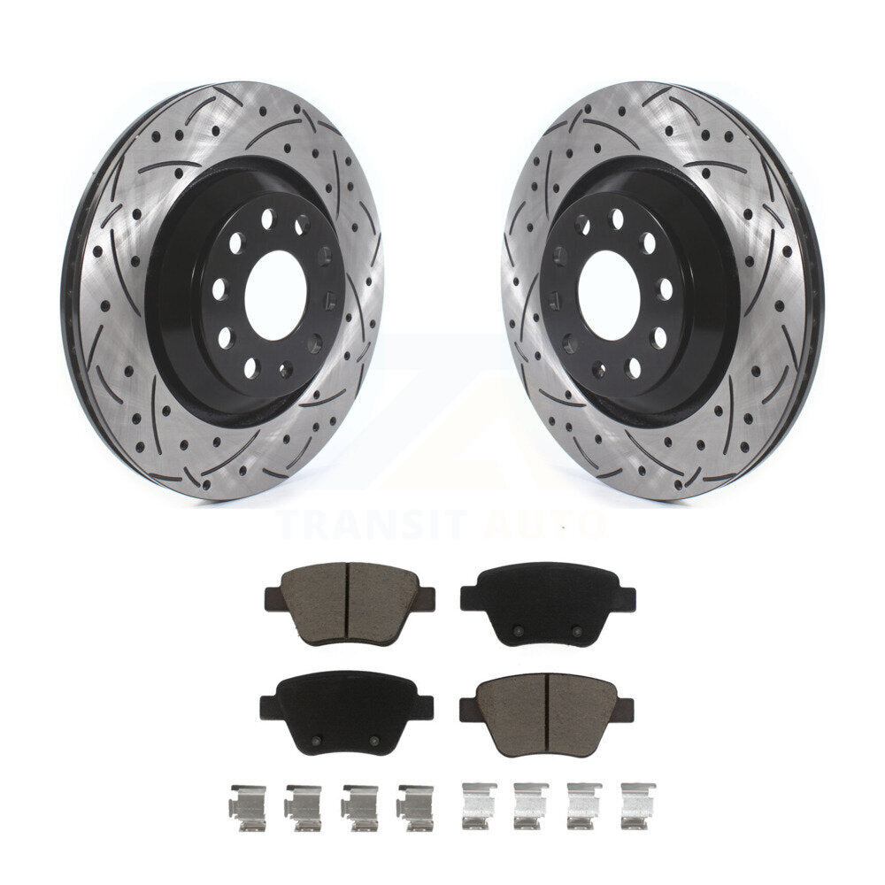 Kit de plaquettes en céramique pour Rotor de frein à fente arrière percée, pour Volkswagen GTI Audi A3 Quattr