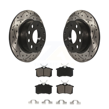 Kit de plaquettes en céramique pour Rotors de frein à fente de forage arrière, pour Volkswagen Jetta Beetle Golf A