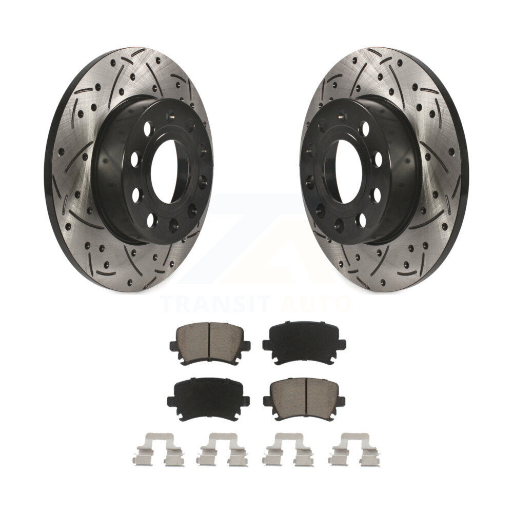 Kit de plaquettes de frein en céramique, fente de perçage arrière, Rotors, pour Volkswagen Jetta Rabbit Audi A