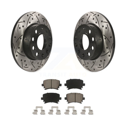 Kit de plaquettes de frein en céramique, fente de perçage arrière, Rotors, pour Volkswagen Jetta Rabbit Audi A