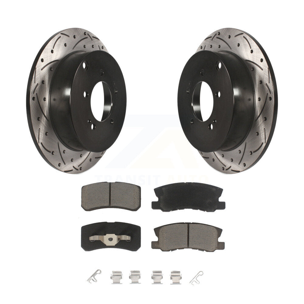 Kit de plaquettes en céramique pour Rotor de frein à disque, fente de perçage arrière, pour Mitsubishi Lancer Outlande