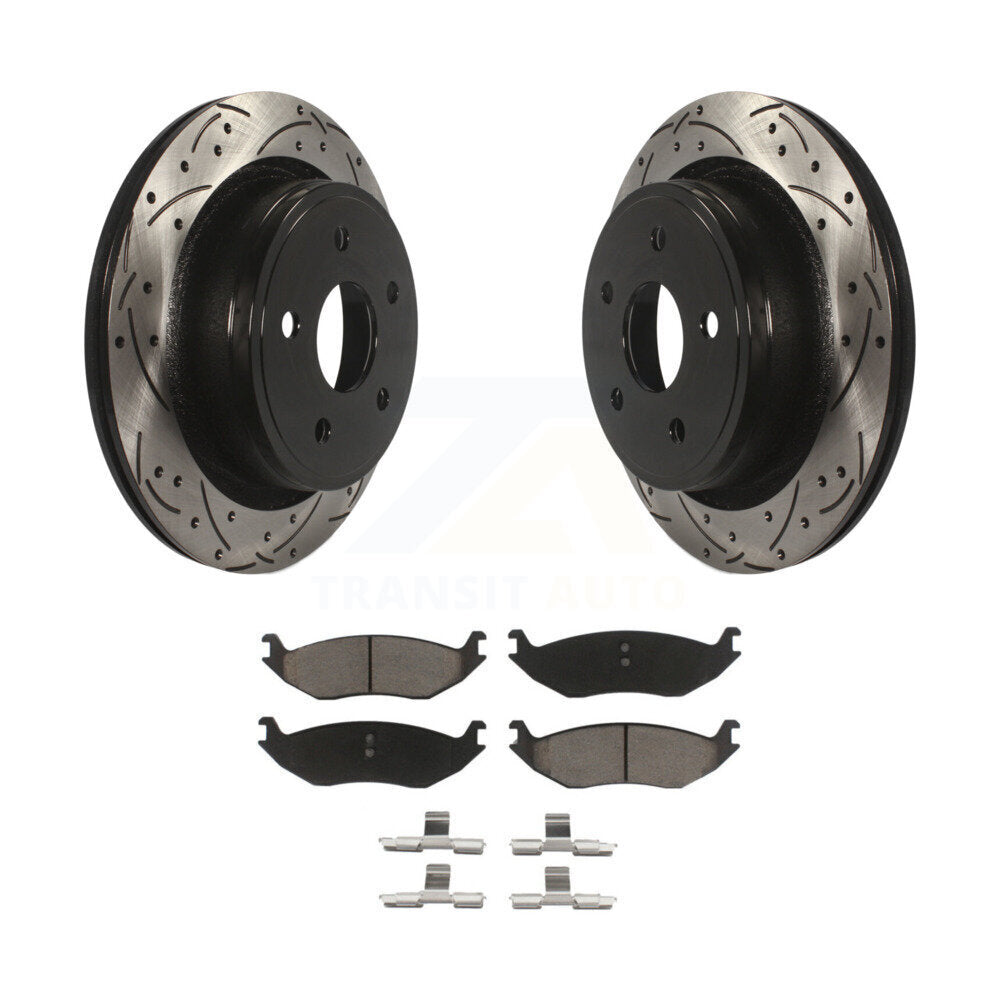 Kit de plaquettes de frein en céramique, Rotor de frein à fente arrière percé pour Ram 1500 Classic Dodge Durang
